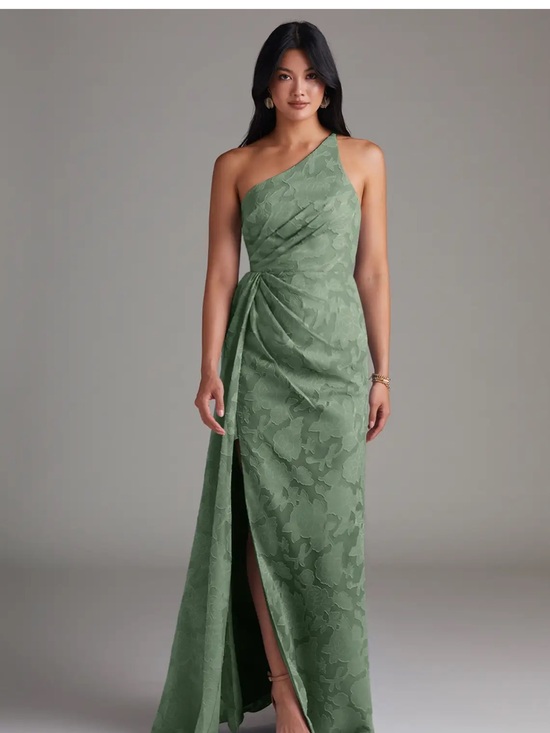 Azazie Dresses & Skirts - Azazie One-Shoulder Matcha Green Bridesmaid Dress
